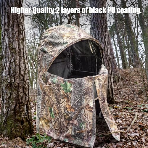 Camouflage Hunting Blind with Chair and See Through Window