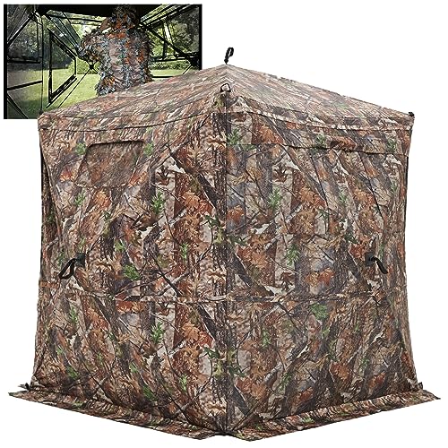 Portable Hunting Blind with Magnetic Door, Sliding Windows