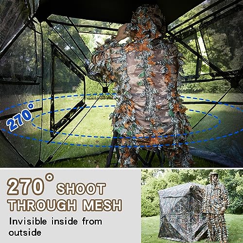Portable Hunting Blind with Magnetic Door, Sliding Windows
