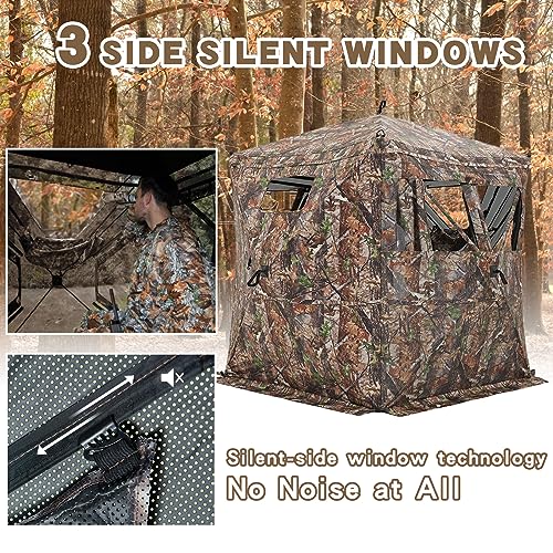 Portable Hunting Blind with Magnetic Door, Sliding Windows