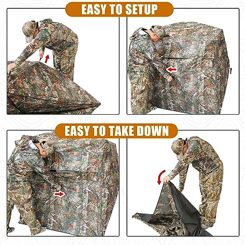 Monster Hunting Blind for 1-3 People with Tri-Leg Stool