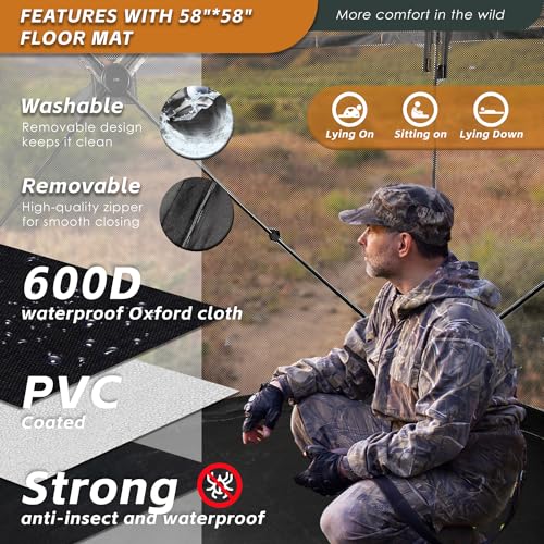 360 Degree Ground Blind with Floor Mat, Pop-up