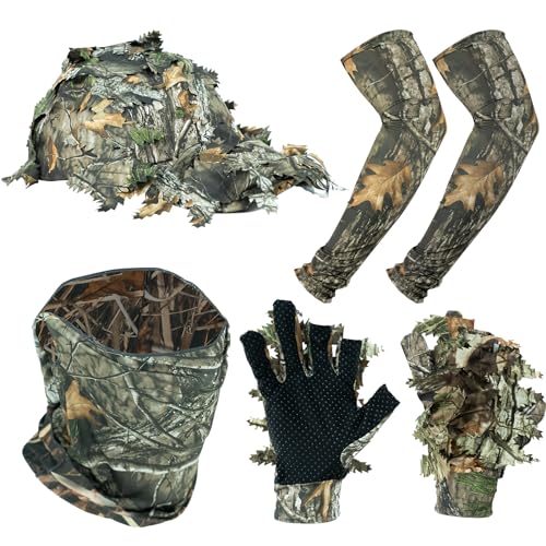 LOOGU Hunting Camo Face Mask, Gloves, Arms Sleeves