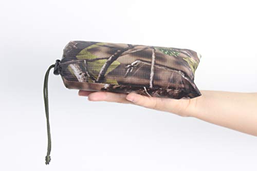 AUSCAMOTEK Woodland Camo Hooded Waterproof Rain Poncho