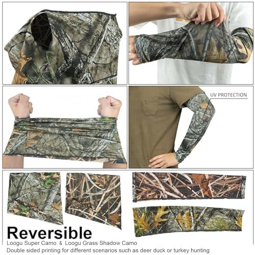 LOOGU Hunting Camo Face Mask, Gloves, Arms Sleeves