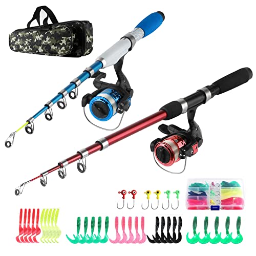 Telescopic Fishing Rod Kit with Spinning Reel and Lures