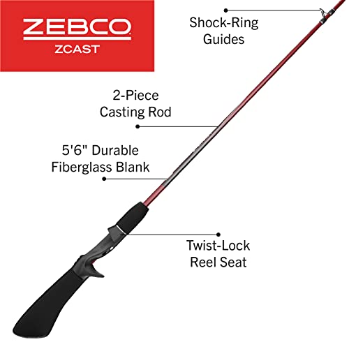 Zebco Z-Cast 5'6" 2-Piece Durable Fishing Rod