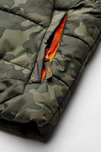 Boys' Military Green Camouflage Puffer Vest - Large