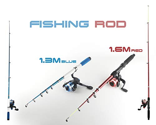 Telescopic Fishing Rod Kit with Spinning Reel and Lures