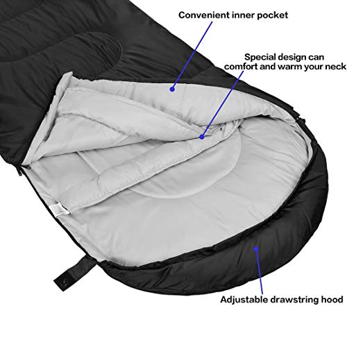 Waterproof Envelope Sleeping Bag for Traveling, Camping, Hiking