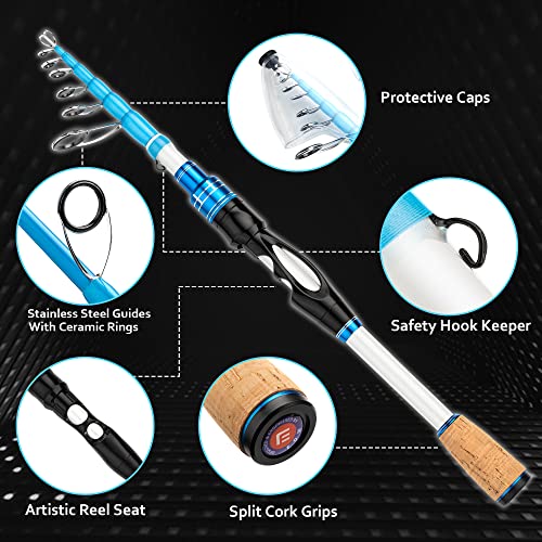 Portable Telescopic Fishing Rod with Carbon Blanks and Cork Grips