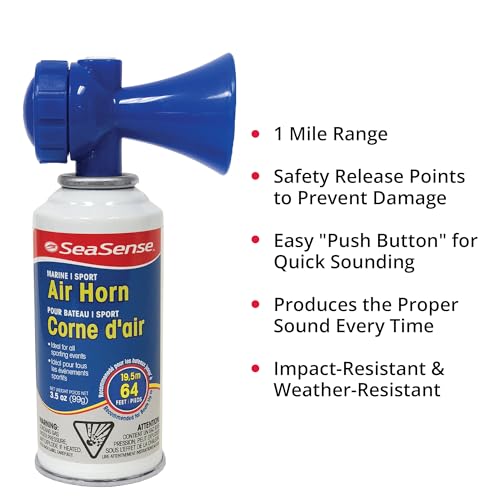 SeaSense Large Air Horn - 118dB, 1 Mile Range