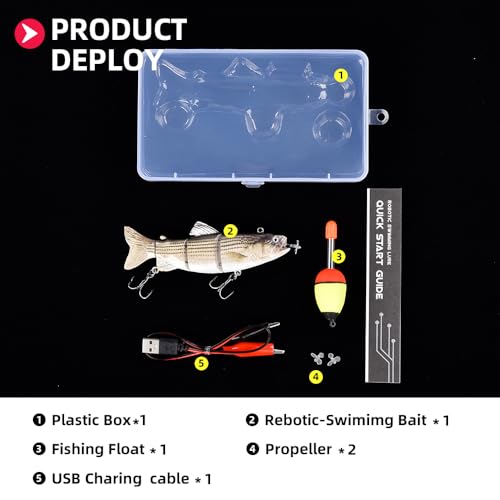 USB Rechargeable LED Robotic Fishing Lures (5.12" Hybrid Striped Shad)