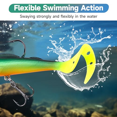 6Pc Soft Paddle Tail Swimbaits for Bass Fishing