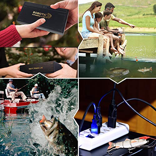 USB Rechargeable LED Robotic Fishing Lures (5.12" Hybrid Striped Shad)