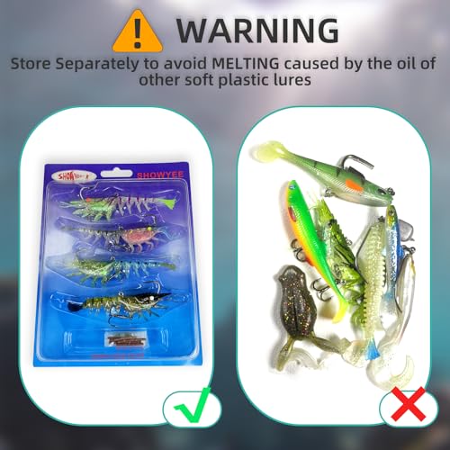 SHOWYEE Soft Plastic Fishing Lures for Bass, Redfish