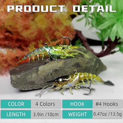 SHOWYEE Soft Plastic Fishing Lures for Bass, Redfish