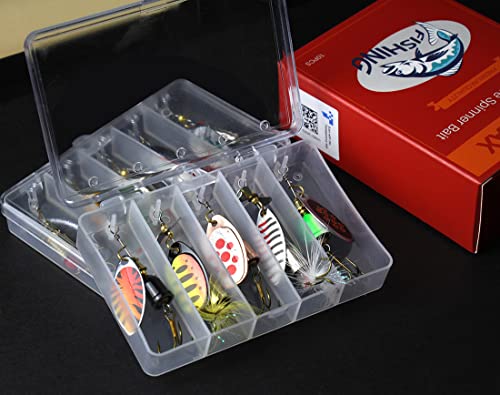 10pc Spinnerbait Fishing Lure Kit + 2 Tackle Boxes