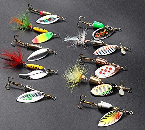 10pc Spinnerbait Fishing Lure Kit + 2 Tackle Boxes