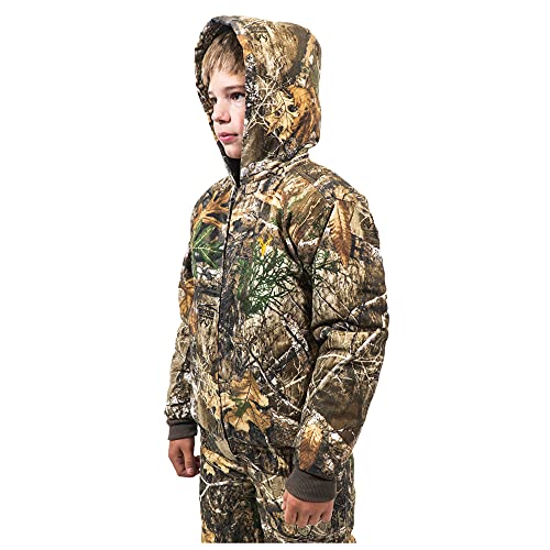 Youth Insulated Camo Hunting Jacket, Realtree Edge, Large