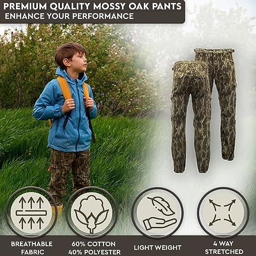 Youth Camo Hunting Cargo Pants | 6 Pockets | Large