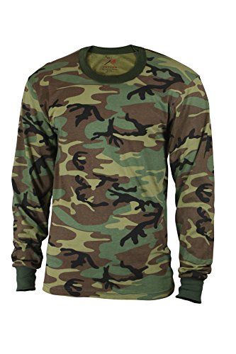 Rothco Kids Woodland Camo Long Sleeve T-Shirt, Medium