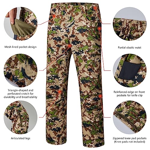 BASSDASH Men's Lightweight Stretch Hunting Pants for Early Season