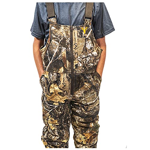 Youth Insulated Camo Bib, Adjustable Height, Leg Zippers