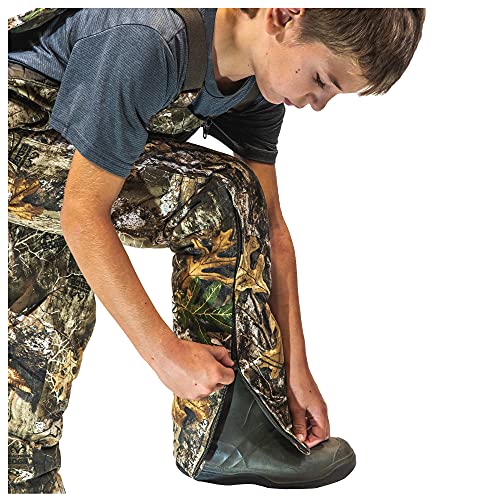 Youth Insulated Camo Bib, Adjustable Height, Leg Zippers