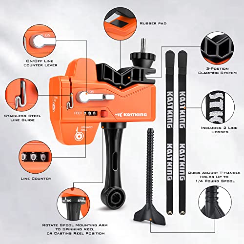 KastKing Line Spooler with Line Counter, Portable & Twist-Free