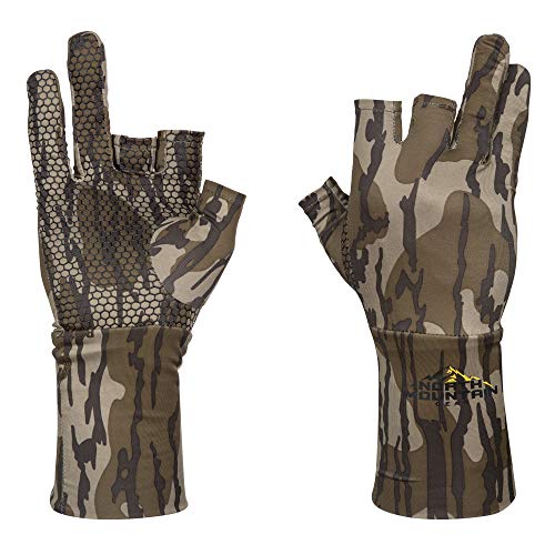 North Mountain Gear Camo Fingerless Hunting Gloves - Mossy Oak