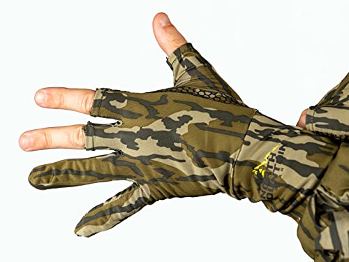 North Mountain Gear Camo Fingerless Hunting Gloves - Mossy Oak
