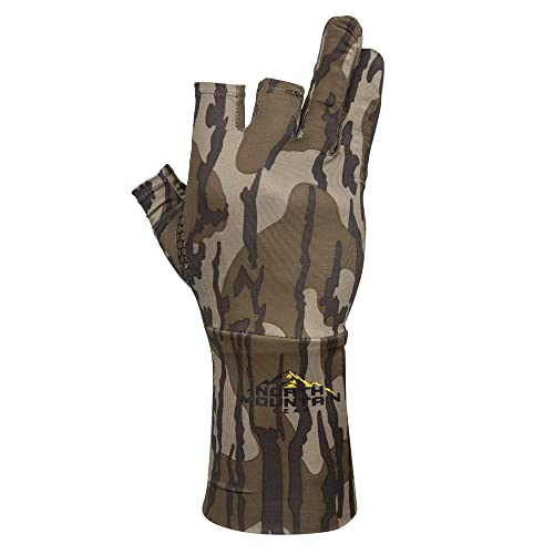 North Mountain Gear Camo Fingerless Hunting Gloves - Mossy Oak