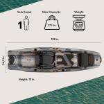 Pelican Catch Mode 110 Premium Angler Kayak Displaying Lawnchair Seat - 10.5 Ft