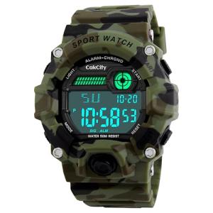 Camouflage LED Sport Watch for Boys: Waterproof Digital