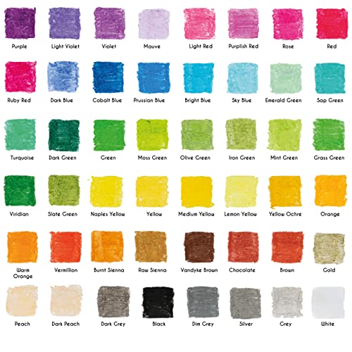 48-Piece Zenacolor Oil Pastel Set for Artists