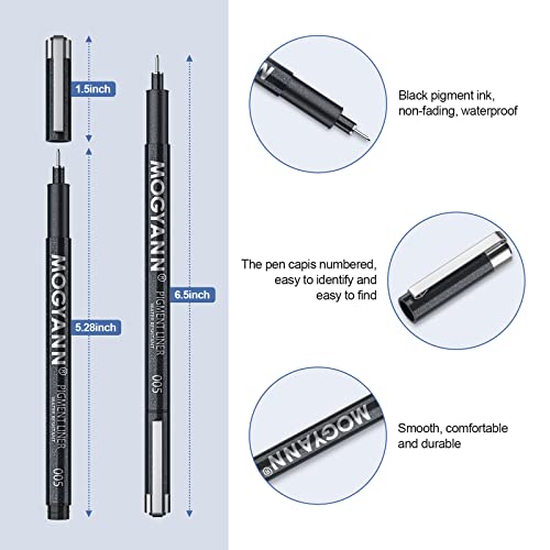 Black Waterproof Drawing Pens for Artists & Writers