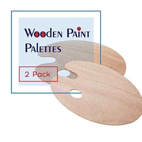 Wooden Artist Paint Palette - 2 Pack
