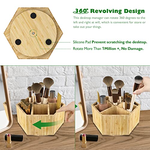 Bamboo Rotating Art Organizer - 7 Sections