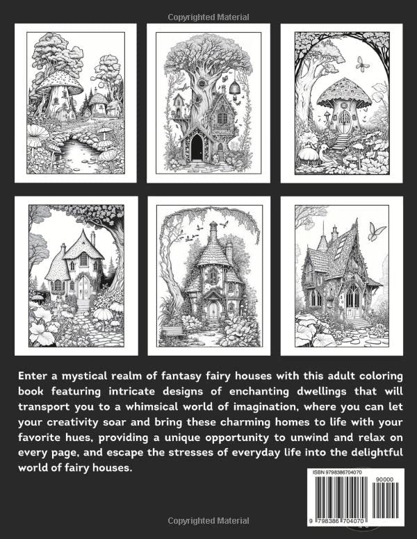 Fairy House Coloring Book for Adults