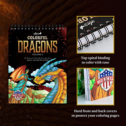 ColorIt Colorful Dragons Adult Coloring Book 