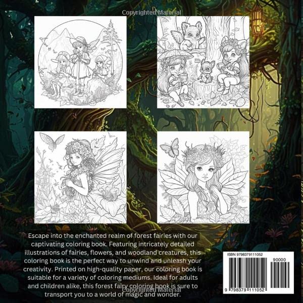 Forest Fairies Coloring Book For Adults: Enchanting Illustrations of Fantasy Fairies, Flowers, and Lush Forest Landscapes. Mindful Coloring for ... Realms: An Adult Fantasy Coloring Odyssey)