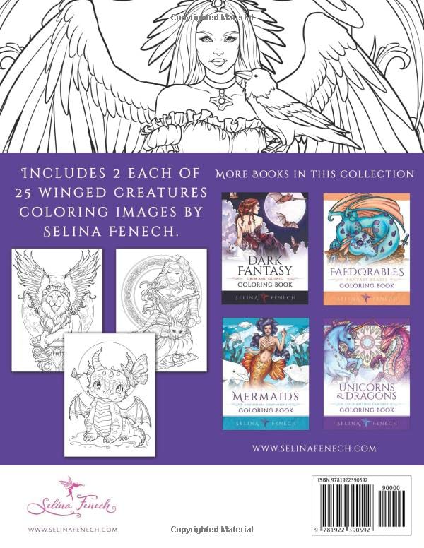 Fantasy Winged Creatures Coloring Book by Selina