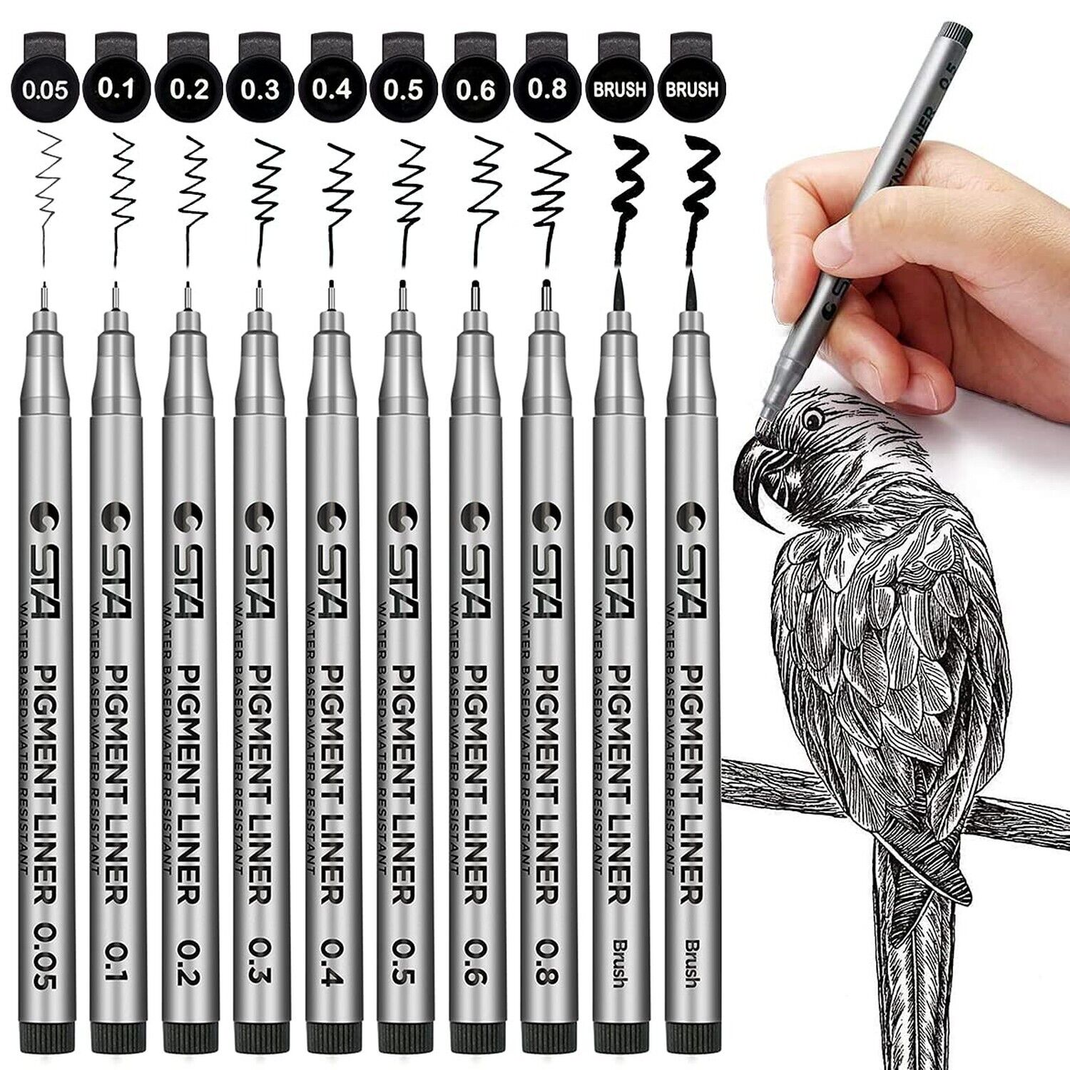 Black Micro-Pen Fineliner for Art and Journaling