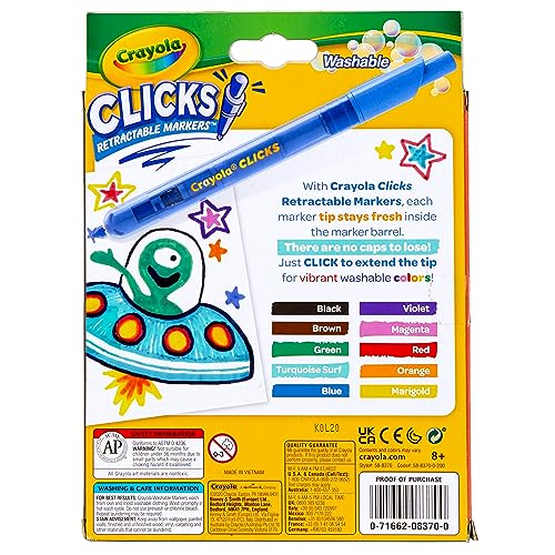 Crayola Washable Markers with Retractable Tips 10 Count