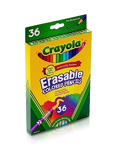 36 Count Crayola Erasable Colored Pencils for Kids