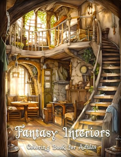  Fantasy Interiors Adult Coloring Book