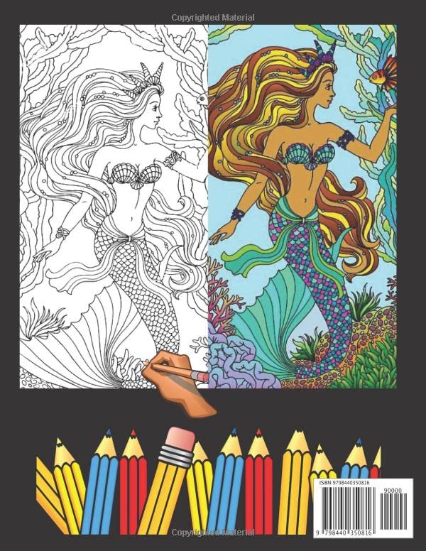 Mermaids & More Adult Coloring Book