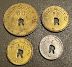4 Pack Rosco Supply Co Coal Scrip Tokens