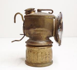 Vintage Justrite Brass Carbide Lamp for Miners